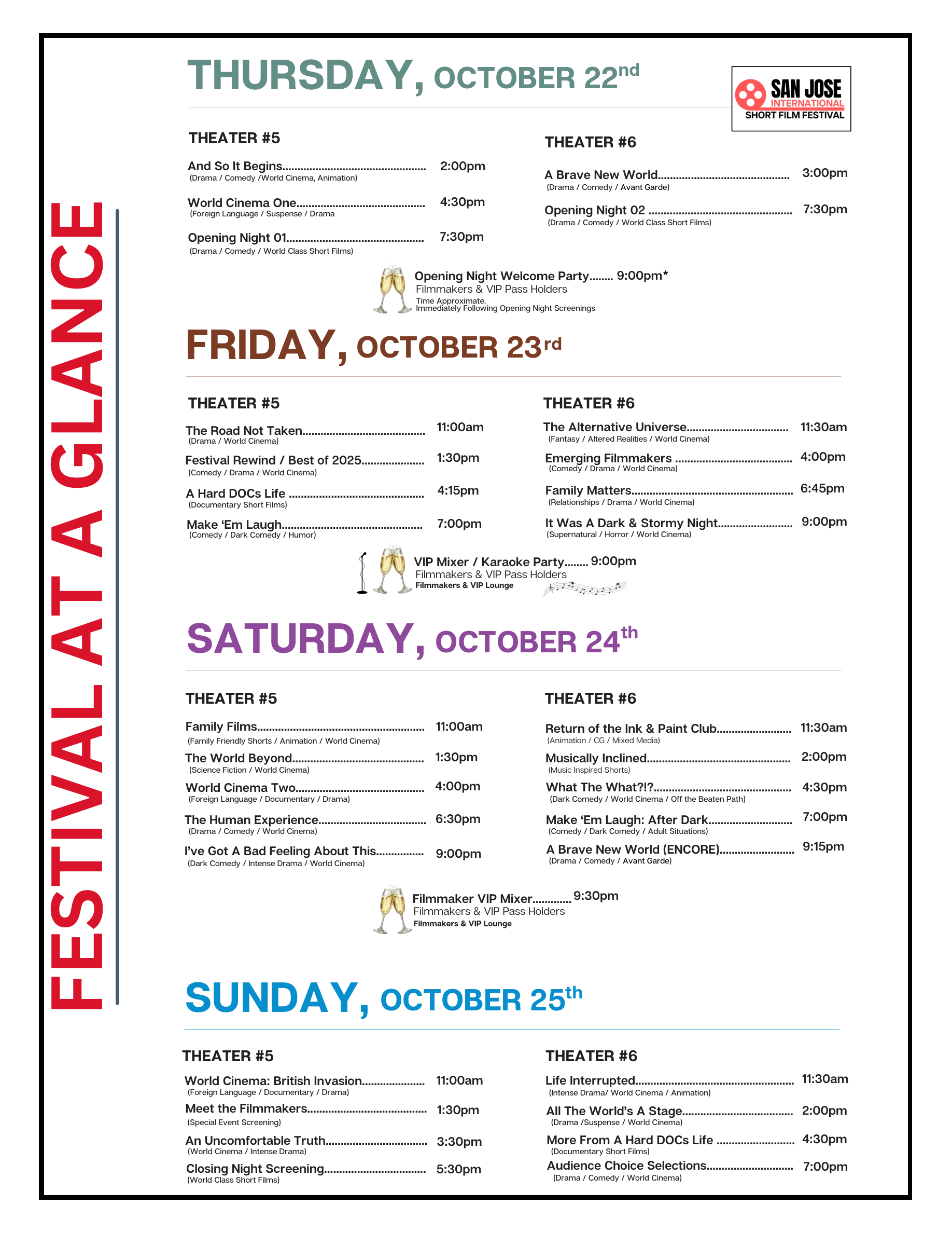 2026 Festival At A Glance schedule