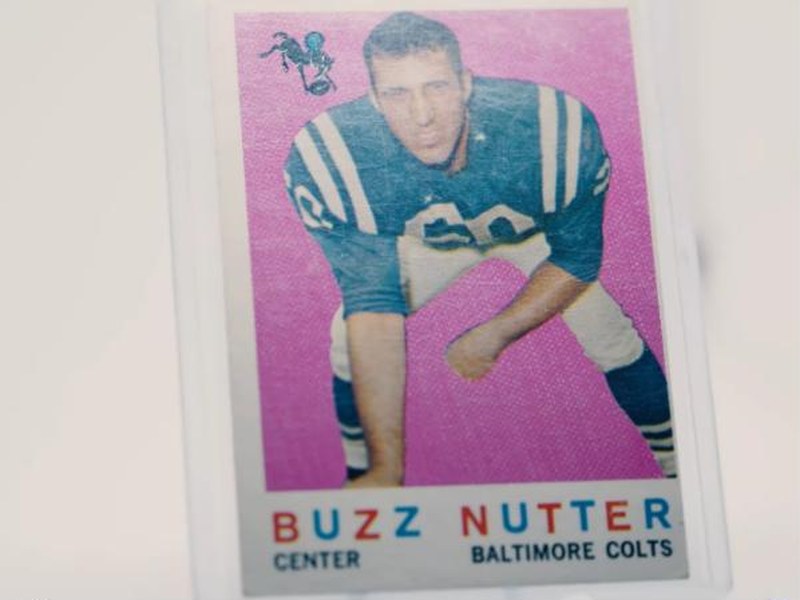 A vintage Buzz Nutter football card from In Search of Boozers and Schmucks